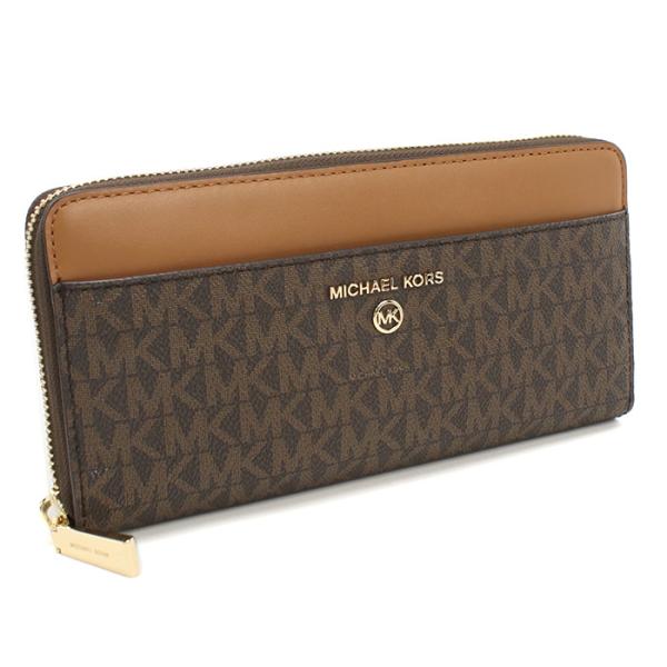 MICHAEL KORS マイケルコース 長財布ラウンドファスナー 32T0GT9E8B 252 JET SET CHARM JET SET CHARM ポケット コンチネンタル MKシグネチャー レディース ブラウン MICHAEL KORS（マイケルコース） 長財布ラウンドファスナー 32T0GT9E8B