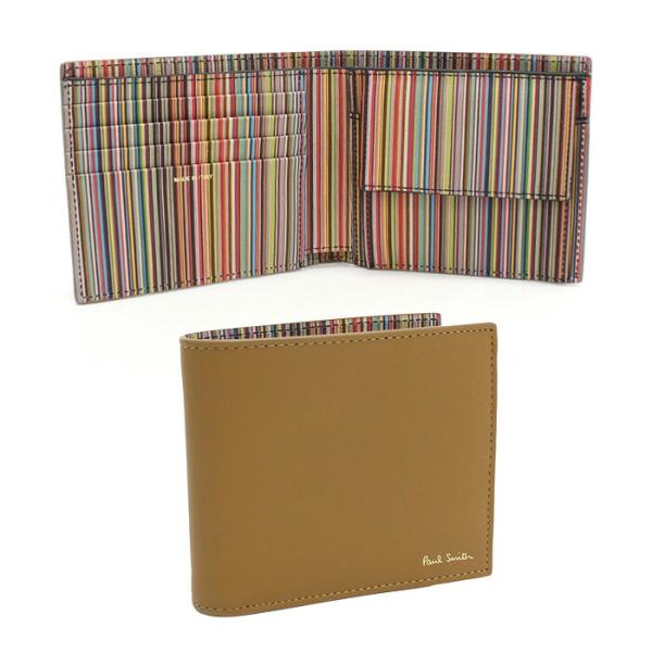 Paul Smith ポールスミス 二つ折り財布 小銭入付き M1A4833 CMULTI 62 メンズ ベージュ Paul Smith（ポール・スミス） 二つ折り財布 小銭入付き M1A4833