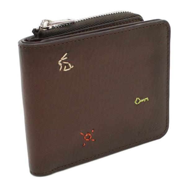 Paul Smith ポールスミス 二折財布小銭入付き M1A7970 WMOTIF 68 メンズ ブラウン Paul Smith（ポール・スミス） 二折財布小銭入付き メンズ ブラウン