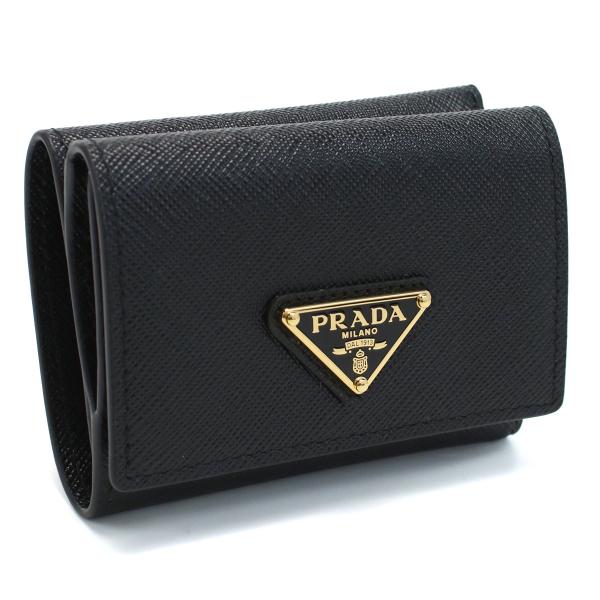 PRADA サフィアーノトライアングル 三折財布小銭入付 1MH042 QHH