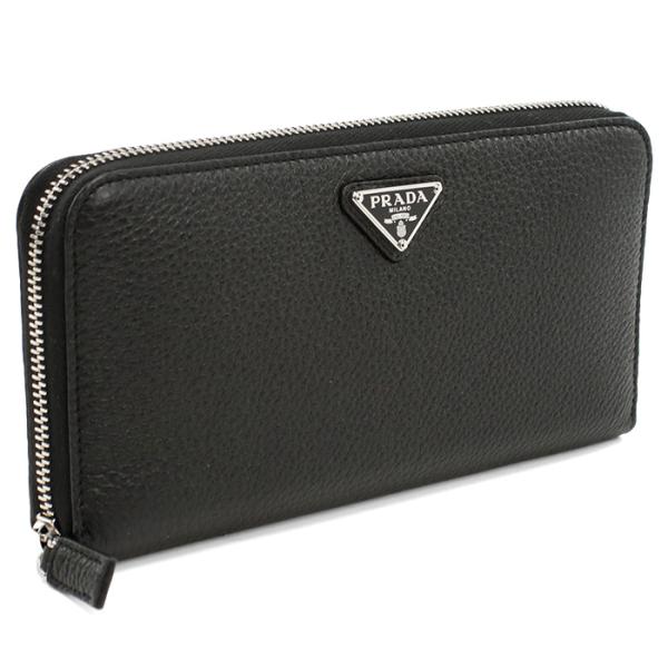 箱あり　PRADA ブラック レザー 長財布 PRADA プラダ ヴィッテロダイノレザー 長財布ラウンドファスナー