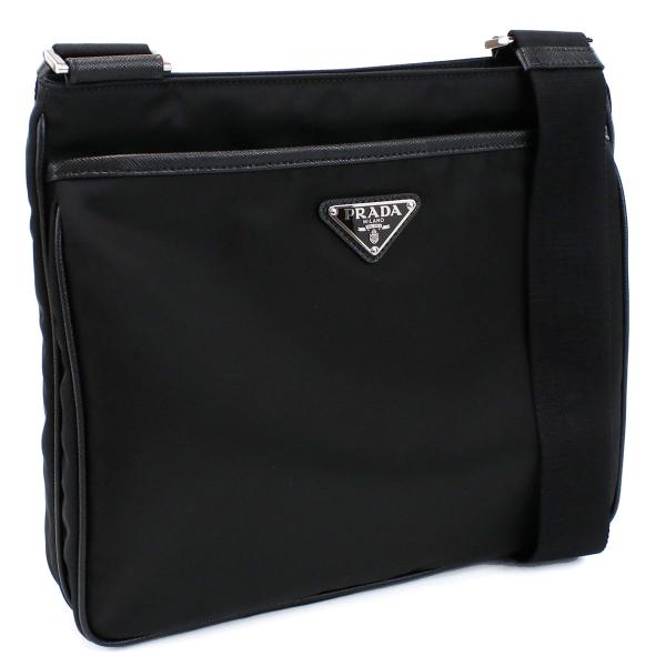 PRADA プラダ 斜め掛け ショルダーバッグ 2VH118 2DMH V XOO F0002 メンズ ブラック PRADA（プラダ） 斜め掛け ショルダーバッグ 2VH118 2DMH V XOO F0002