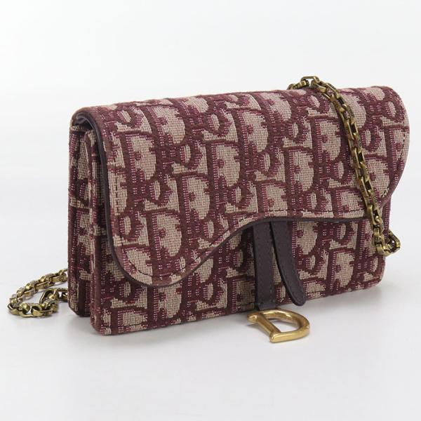 中古良品DIOR ディオール 斜め掛け ショルダーバッグ S5614CTZQ チェーンポーチ スモール サドル レディース レッド Christian Dior（クリスチャン・ディオール） 中古良品 DIOR