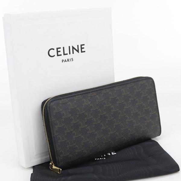 新品未使用CELINE シルバー×ブラックレザー長財布 CELINE（セリーヌ） 中古良品 長財布ラウンドファスナー 10B552BQ3