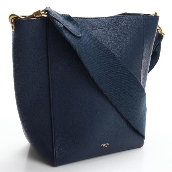 中古良品 セリーヌ Celine ショルダーバッグ Celine サングルバケットスモール ネイビー ソフトグレインドカーフスキン ネイビー ランク A Us 2 Us 2 Usdce ビッグヒット 店