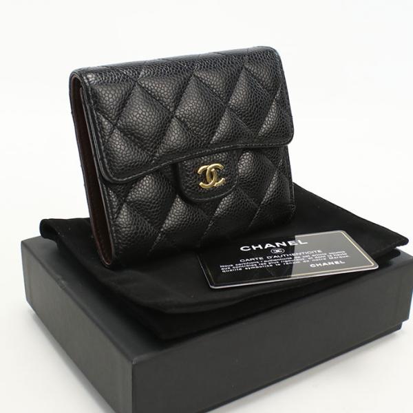 中古良品CHANEL シャネル 三折財布 26920077 スモール フラップウォレット マトラッセ レディース ブラック CHANEL（シャネル） 中古良品 三折財布 26920077 スモール フラップ