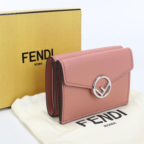 フェンディ FENDI セレリア 三つ折り財布 財布 レザー レディース ピンク系 8M0395 【中古】 FENDI - フェンディ FENDI セレリア 三つ折り財布 財布 レザー