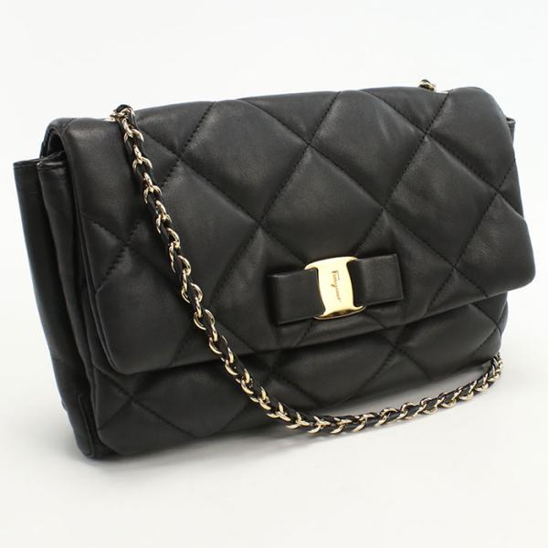 中古美品 FERRAGAMO フェラガモ ショルダーバッグ 21 E767 チェーン