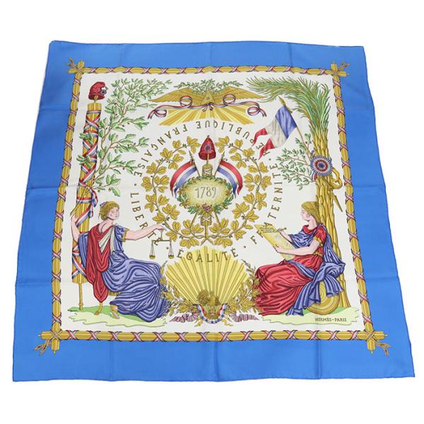 HERMES（エルメス） 中古良品 スカーフ カレ90 ユニセックス ブルー