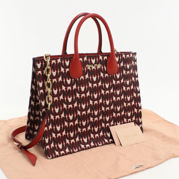 中古良品MIUMIU ミュウミュウ トートバッグ 5BG156 2CAG F068Z 2WAYトートバッグ レディース レッド bighit_usdmi86869011