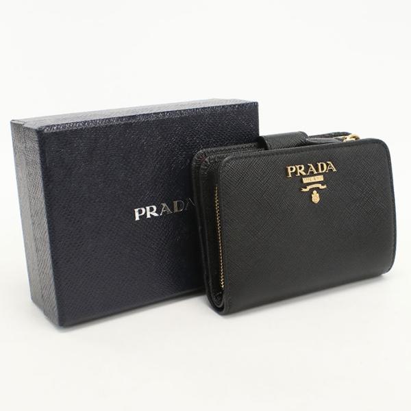 プラダ サフィアーノ 二つ折り財布 レザー 1ML018 レディース PRADA  中古 PRADA（プラダ） 中古・未使用 二つ折り財布 1ML018 サフィアーノ