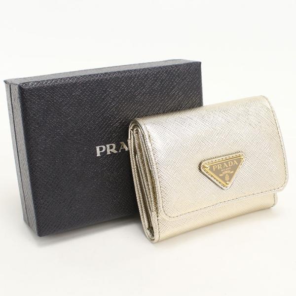 【美品】PRADA サフィアーノ トライアングル 三つ折り財布 1MH043 PRADA（プラダ） 中古・未使用 三つ折り財布 1MH043 サフィアーノ