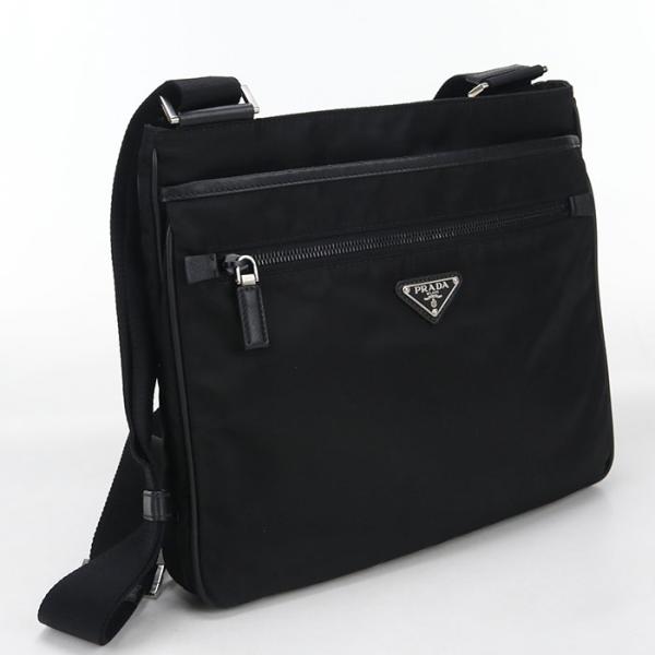 中古美品 PRADA プラダ ショルダーバッグ VA251M トライアングルロゴ メンズ ブラック爆買