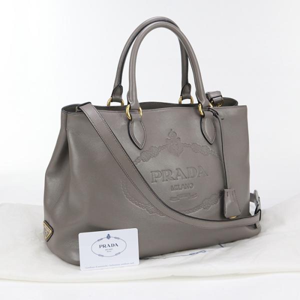 中古良品PRADA プラダ トートバッグ 1BA579 2EBJ F0572 2WAY レディース グレー PRADA（プラダ） 中古良品 トートバッグ 1BA579 2EBJ F0572 2WAY