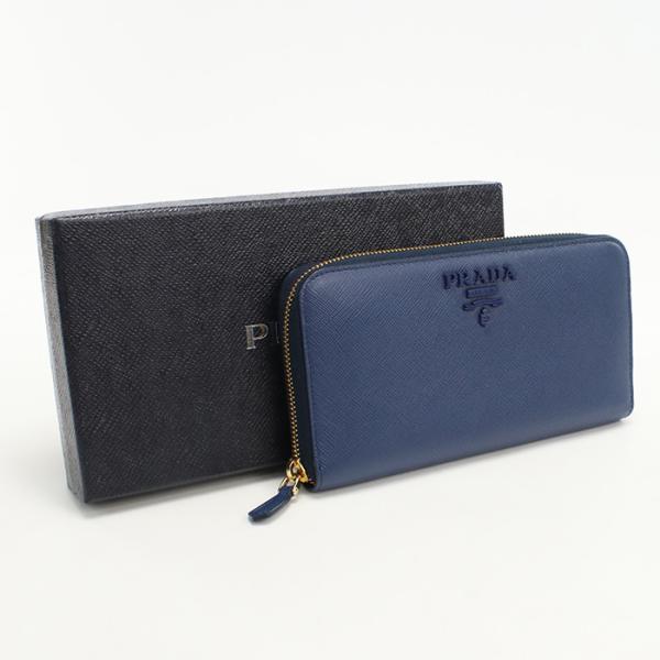 正規品❤️美品⭐️プラダ長財布 PRADA 男女　ラウンドファスナー　財布　ブルー 正規品❤️美品⭐️プラダ長財布 PRADA 男女 ラウンドファスナー