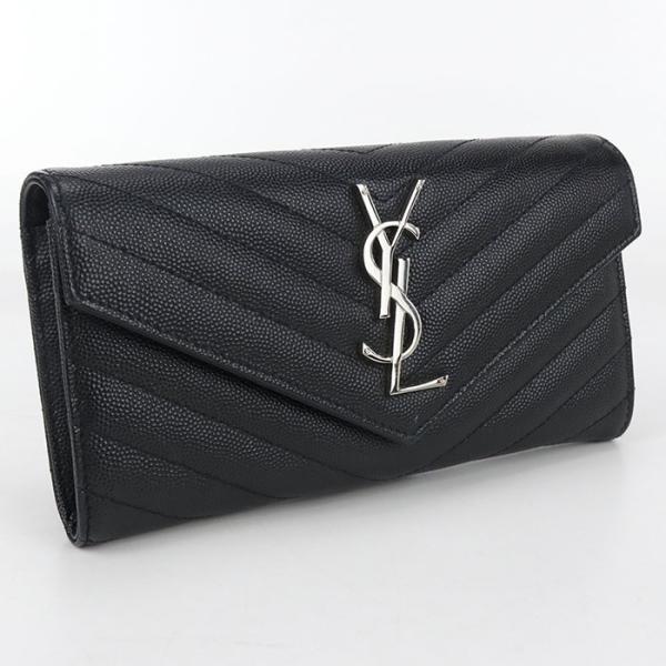 SAINT LAURENT 中古良品 サンローラン 長財布二折 372264 ラージ 