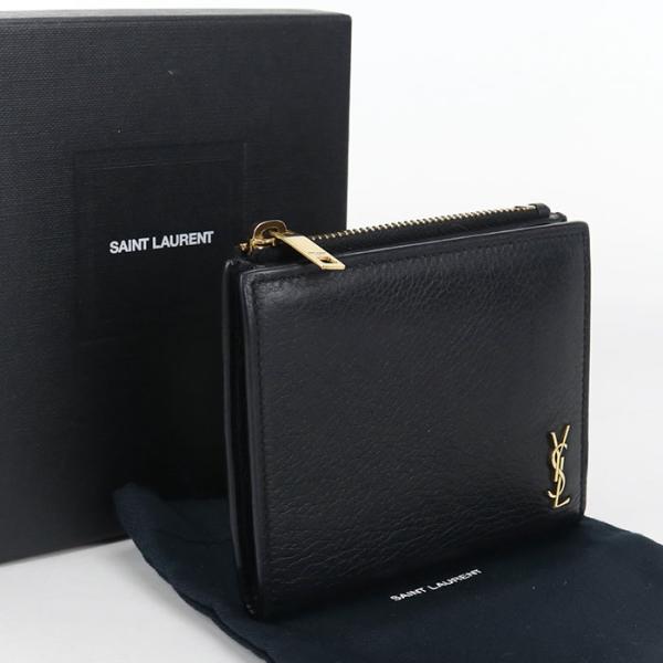 SAINT LAURENT 中古良品 サンローラン 二つ折り財布 635265 レディース