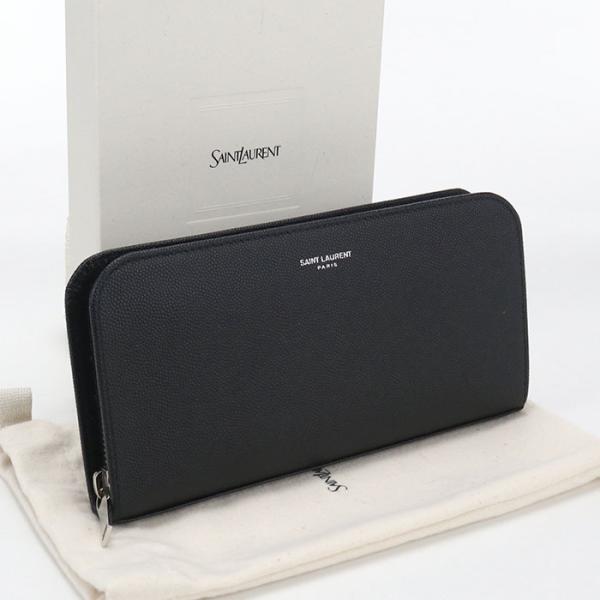 正規品♡最安値♡サンローラン 長財布 ラウンドファスナー 黒 バッグ 財布 小物 SAINT LAURENT 中古・未使用 サンローラン 長財布ラウンドファスナー