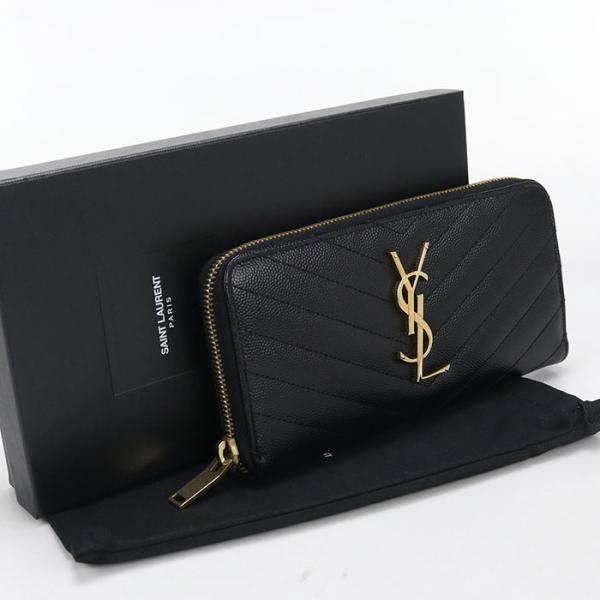 SAINT LAURENT 中古良品 サンローラン 長財布ラウンドファスナー