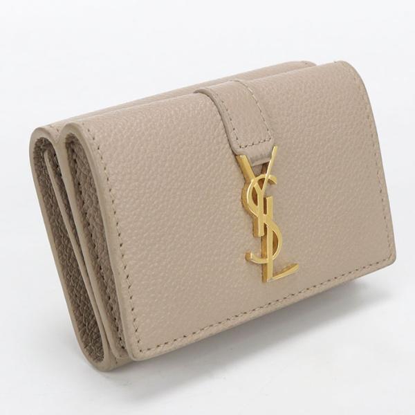 SAINT LAURENT 中古良品 サンローラン 三つ折り財布 620287 YSLライン