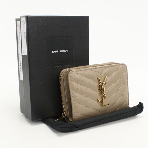 SAINT LAURENT 中古美品 サンローラン 二折財布 403723 コンパクト