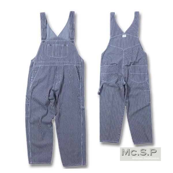 ポイント5倍 Mc.S.P デニム オーバーオール ヒッコリー 1154-5301-3 3L