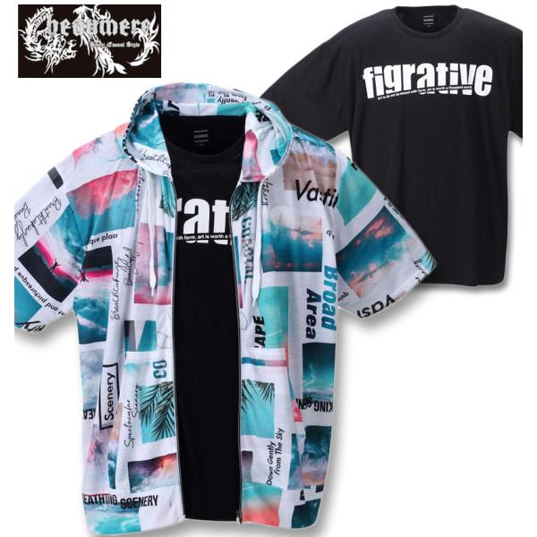 �傫���T�C�Y �����Y BEAUMERE ���ؑ��������t���W�b�v�p�[�J�[+����T�V���c 3L 4L 5L 6L