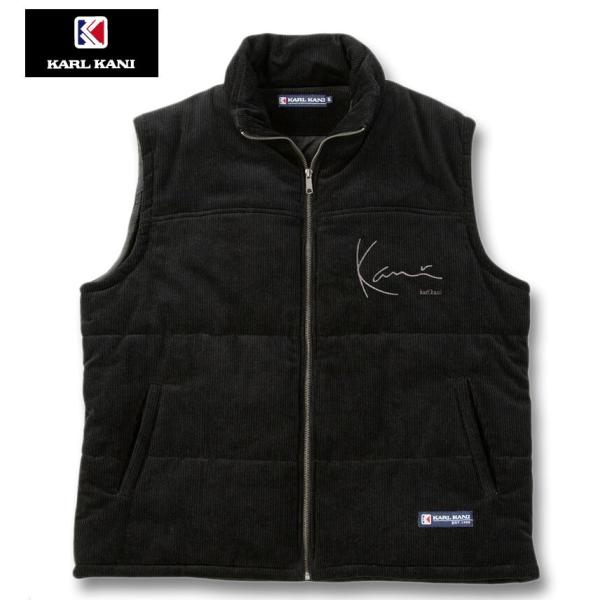 大きいサイズ メンズ KARL KANI コーデュロイ 切替 中綿 ベスト 3L 4L 5L 6L
