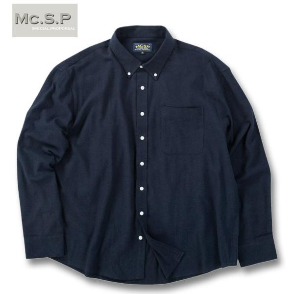 大きいサイズ メンズ Mc.S.P 両面起毛 長袖 B.D ネルシャツ 3L 4L 5L 6L 8L