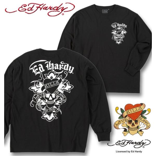 Ed Hardy（エド・ハーディー） 大きいサイズ メンズ 天竺 プリント