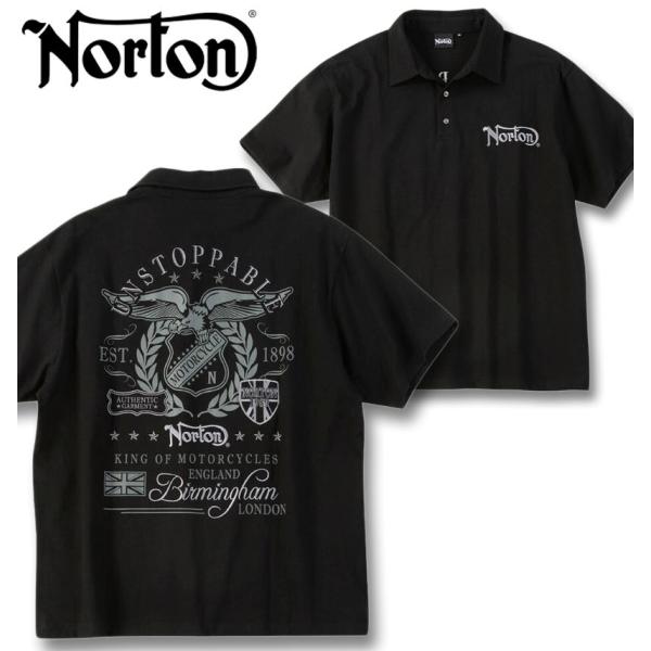 大きいサイズ メンズ Norton 半袖 ポロシャツ ロゴ 刺? プリント 3L 4L 5L 6L