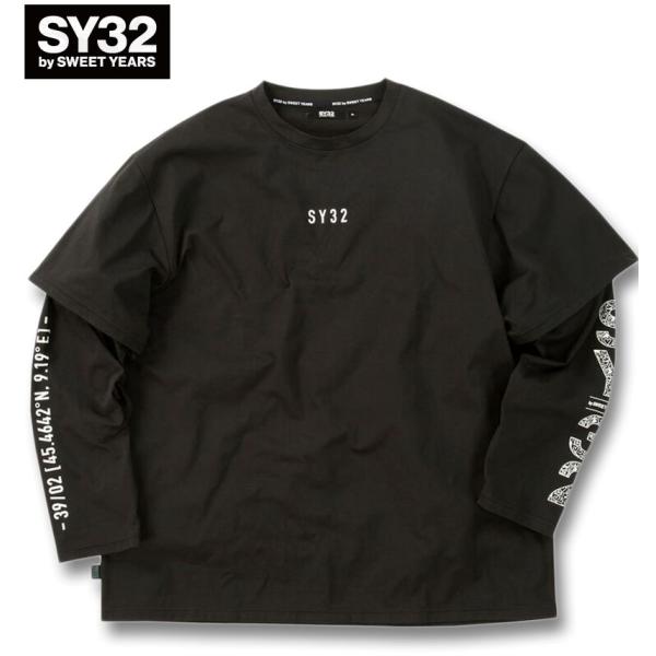 大きいサイズ メンズ SY32 by SWEET YEARS フェイクレイヤード 長袖 Tシャツ 3L 4L 5L 6L