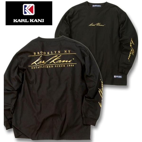 大きいサイズ メンズ KARL KANI 天竺 長袖 Tシャツ 3L 4L 5L 6L