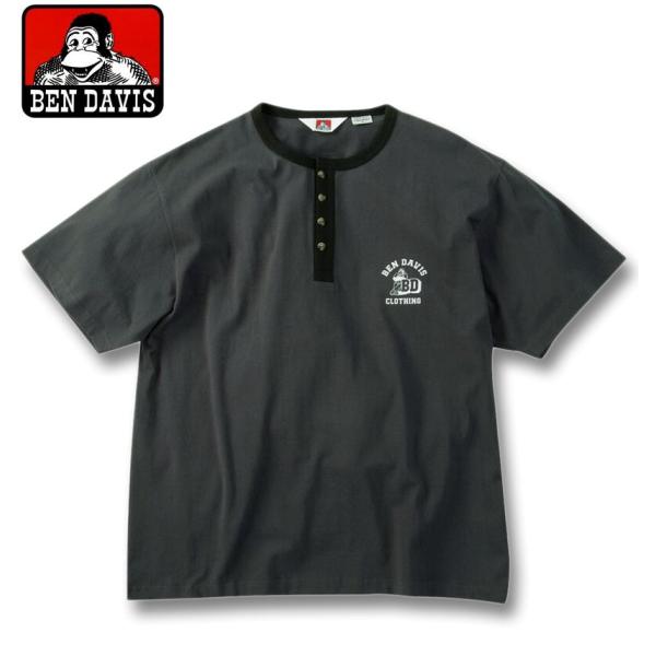 大きいサイズ メンズ BEN DAVIS リンガー ヘンリーネック 半袖 Tシャツ 3L 4L 5L 6L
