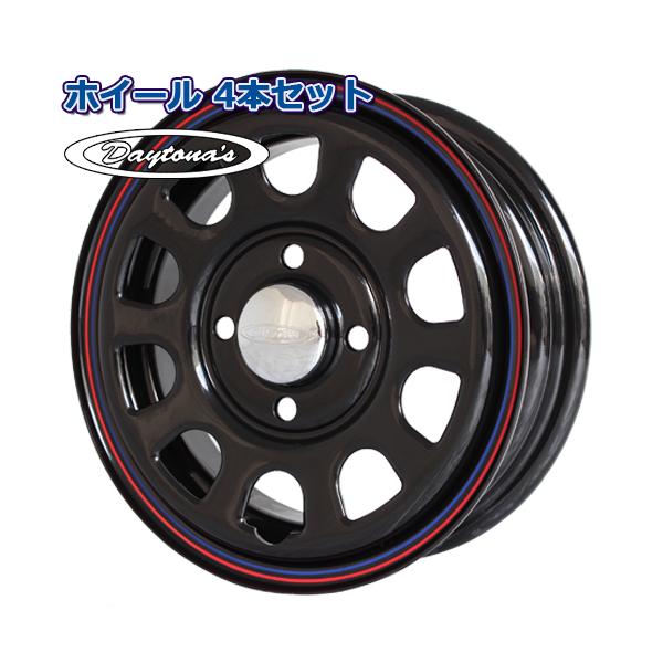 ホイール4本セット DAYTONA'S デイトナ ブラック 12インチ 4.0J 4穴100 +42 軽トラ 軽バン