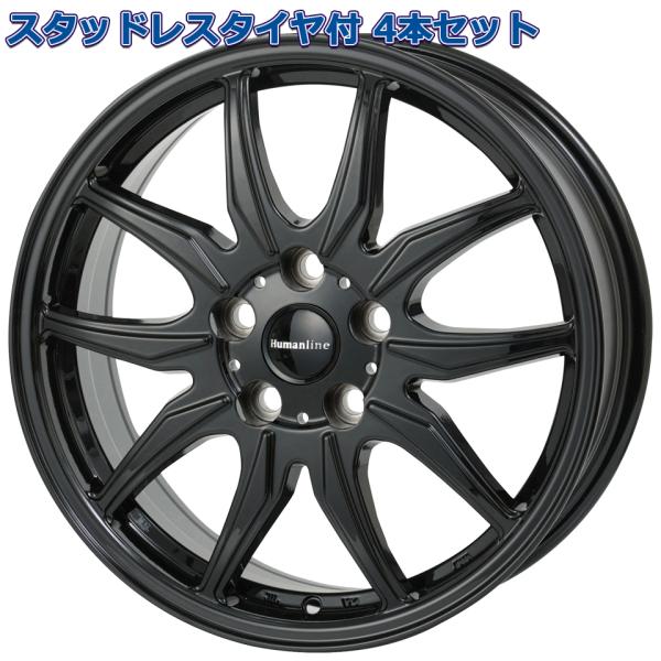 215/55R17 2023年製 グッドイヤー アイスナビ7 HUMANLINE 17インチ 5H-114.3 スタッドレスタイヤ付4本セット レクサスHS カ