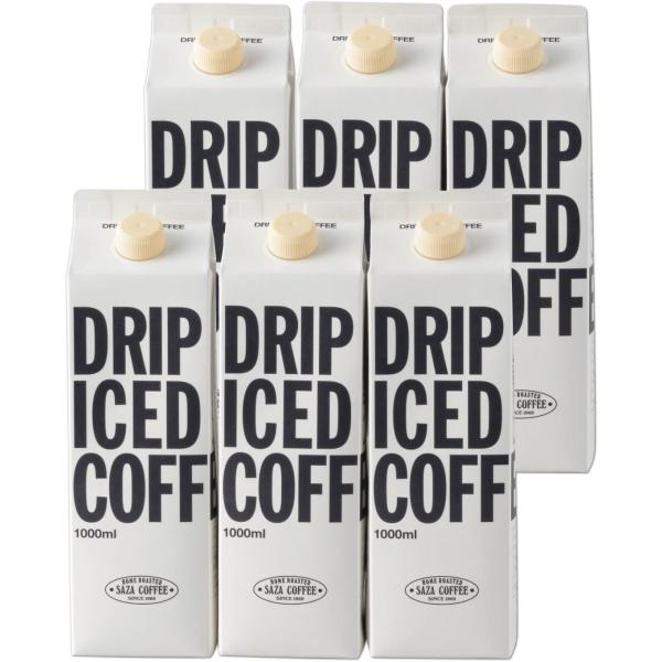 【アイスコーヒー 無糖 1000ml×6本】サザコーヒー 深煎り 自分へのご褒美 珈琲 1箱