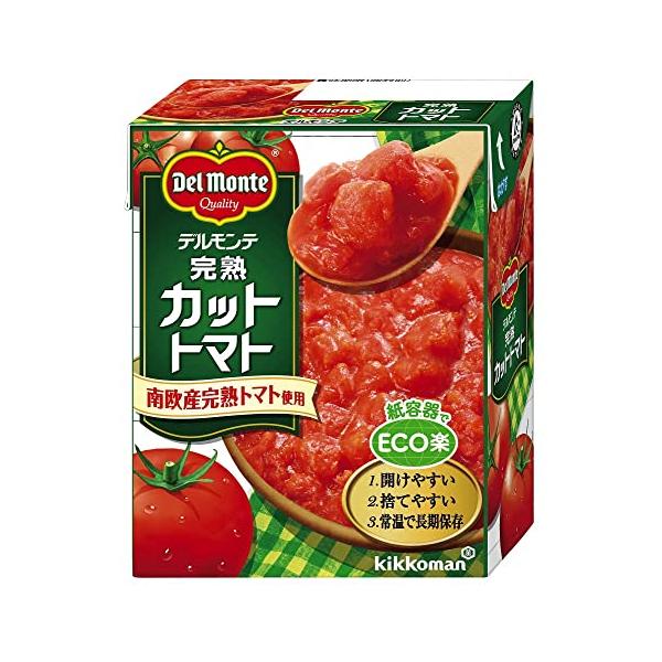 他サイト： キッコーマン食品 デルモンテ 完熟カットトマト 紙パック トマト缶 缶詰 388g×12個の商品画像