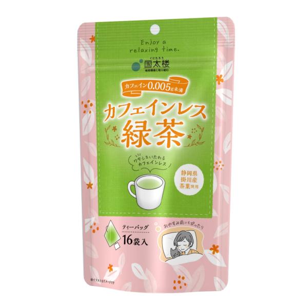 他サイト： 国太楼 カフェインレス緑茶 三角ティーバッグ 16P ×3個の商品画像