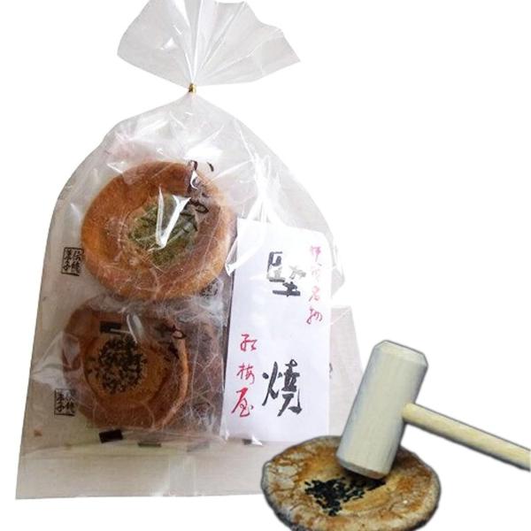 伊賀 かたやきせんべい 木槌付き 割ってたべる 忍者の非常食 7枚 かたやき煎餅 せんべい 堅焼き煎餅 カチカチ煎餅 日本一固い煎餅 三重県 おみやげ