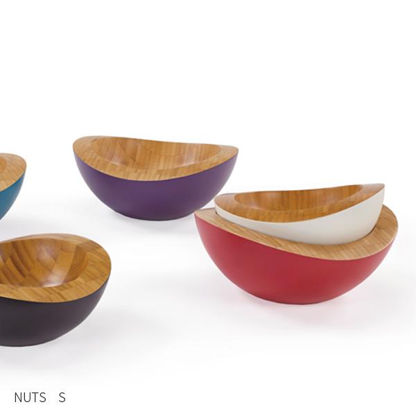TEORI 竹の ボウル  NUTS S 乳白 墨色 若葉色 猩々緋 赤 直径18cm 木製 竹製 天然木