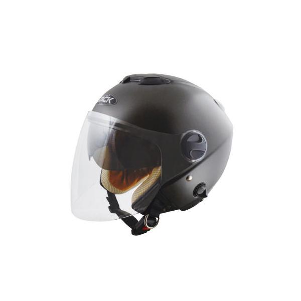 ジェット型ヘルメット bZJ-2 (フリーサイズ 58~59cm） ハーフマットガンメタ （スモークインナーバイザー付き）