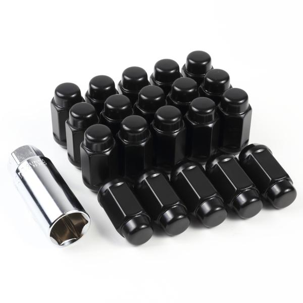 和泉　特殊ナット　M14xP1.5 袋ナット21 ブラック ロングブラック袋ナット M14×1.5 21HEX アダプター 22/21HEX付 5穴用