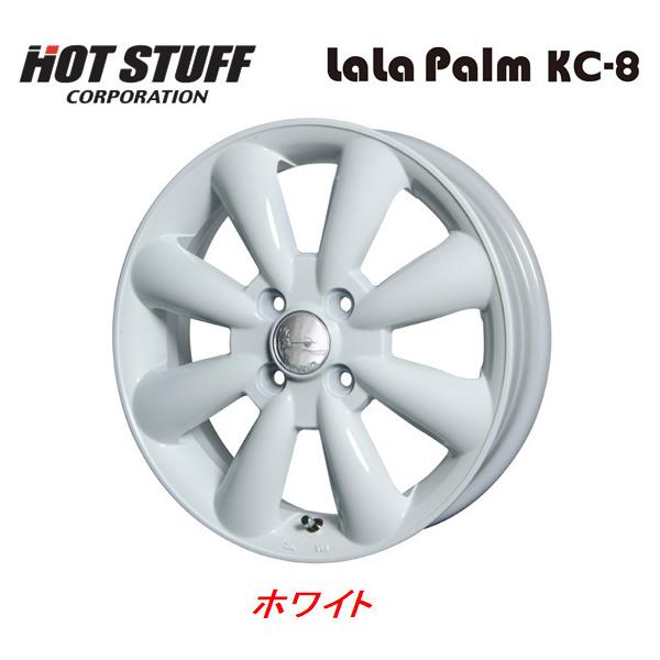 HOT STUFF LaLa Palm KC ホットスタッフ ララパーム ケーシー エイト 軽自動車 4.5J + 4H ホワイト  お得な４本セット 送料無料