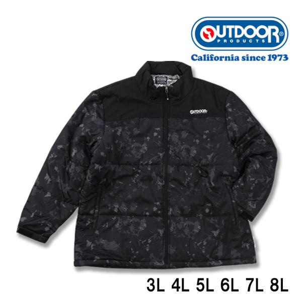 大きいサイズ メンズ OUTDOOR PRODUCTS デュスポ背裏アルミ 中綿 キルト ジャケット チャコール 1253-5322-2 3L 4L 5L 6L 7L 8L OUTDOOR PRODUCTS（アウトドアプロダクツ） 【新作・新着商品