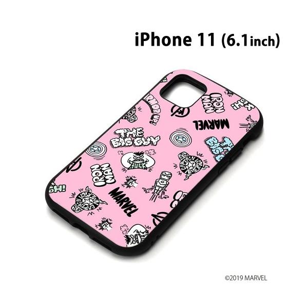 □ MARVEL iPhone11 (6.1インチ) ハイブリッドタフケース アベンジャーズ/ピンク　PG-DPT19B12AVG (メール便送料無料)