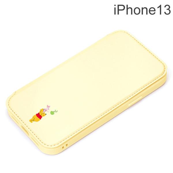 ディズニー iPhone 13用 ガラスフリップケース くまのプーさん PG-DGF21K04POO