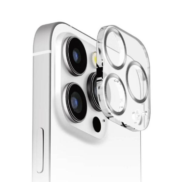 iPhone 16 Pro / 16 Pro Max 3眼カメラ用 カメラフルプロテクター クリア/シルバー PG-24BCLG10SV(メール便送料無料)