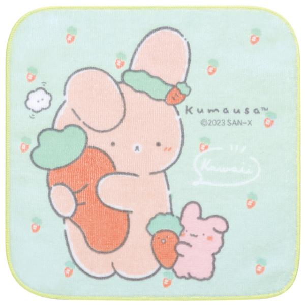 San-X (7) くまうさ くまうさとにんじんテーマ プチタオル グリーン