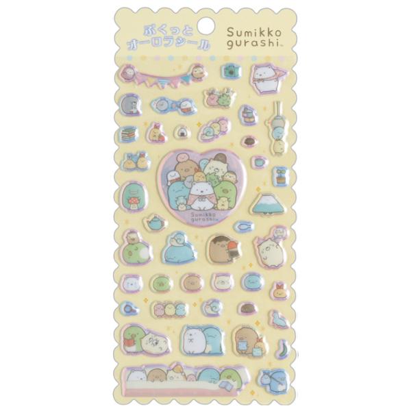 (10月中旬〜下旬入荷)すみっコぐらし キャラミックス シールマーケット ぷくっとオーロラシール スタンダード　SE76806